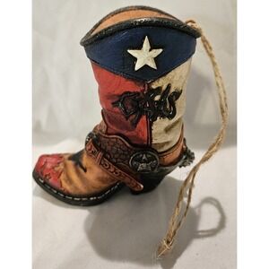 Texas Cowboy Boot Christmas‎ Ornament Western Cowgirl Decor
